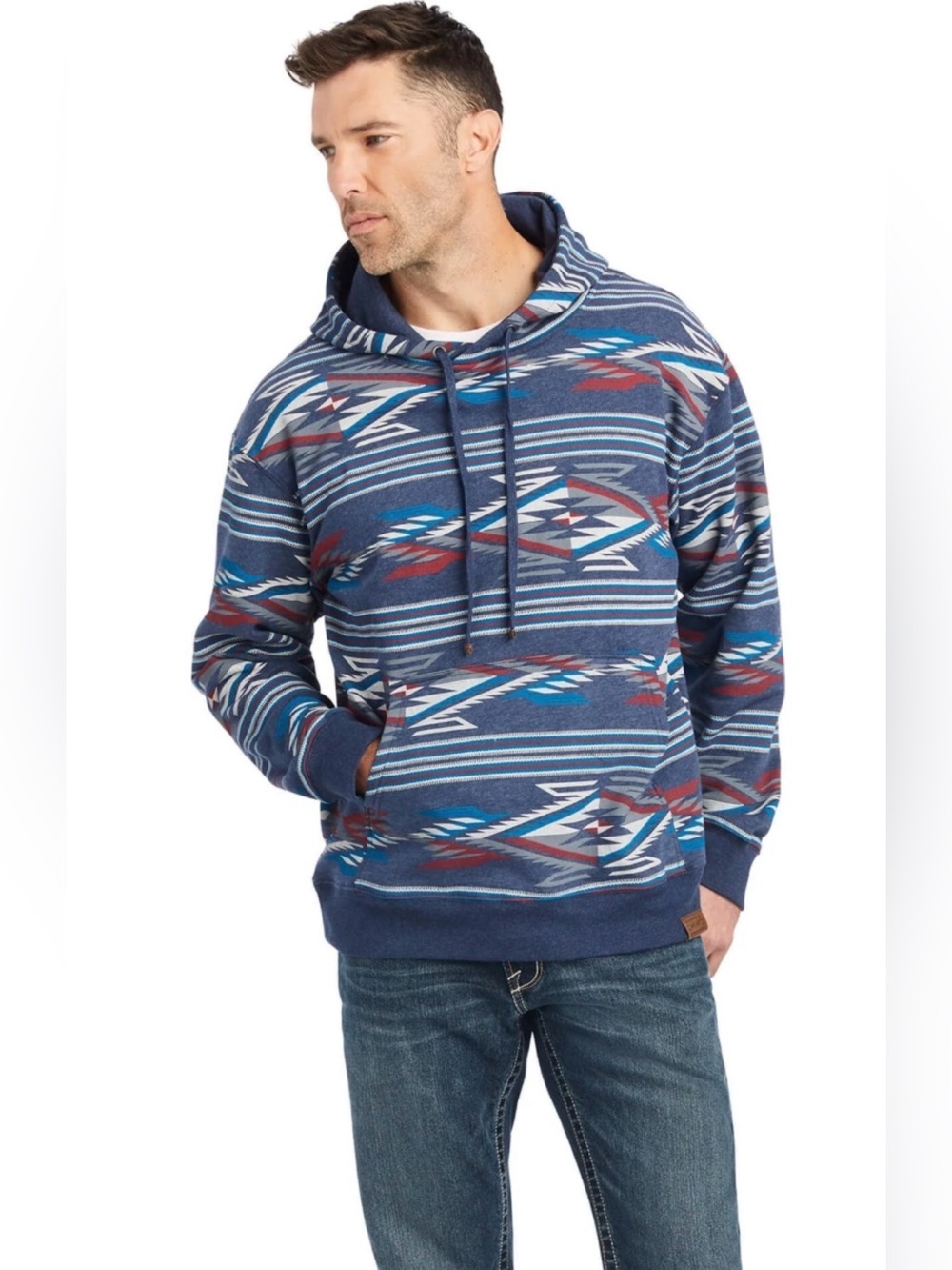 Ariat Chimayo Print Navy Aztec-Pattern Hoodie